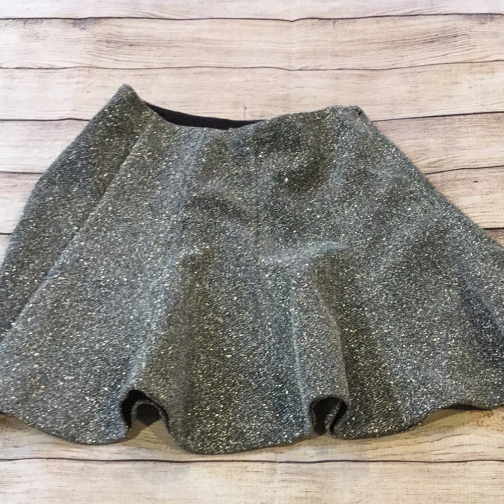 Express glittery silver mini skirt, size 0.